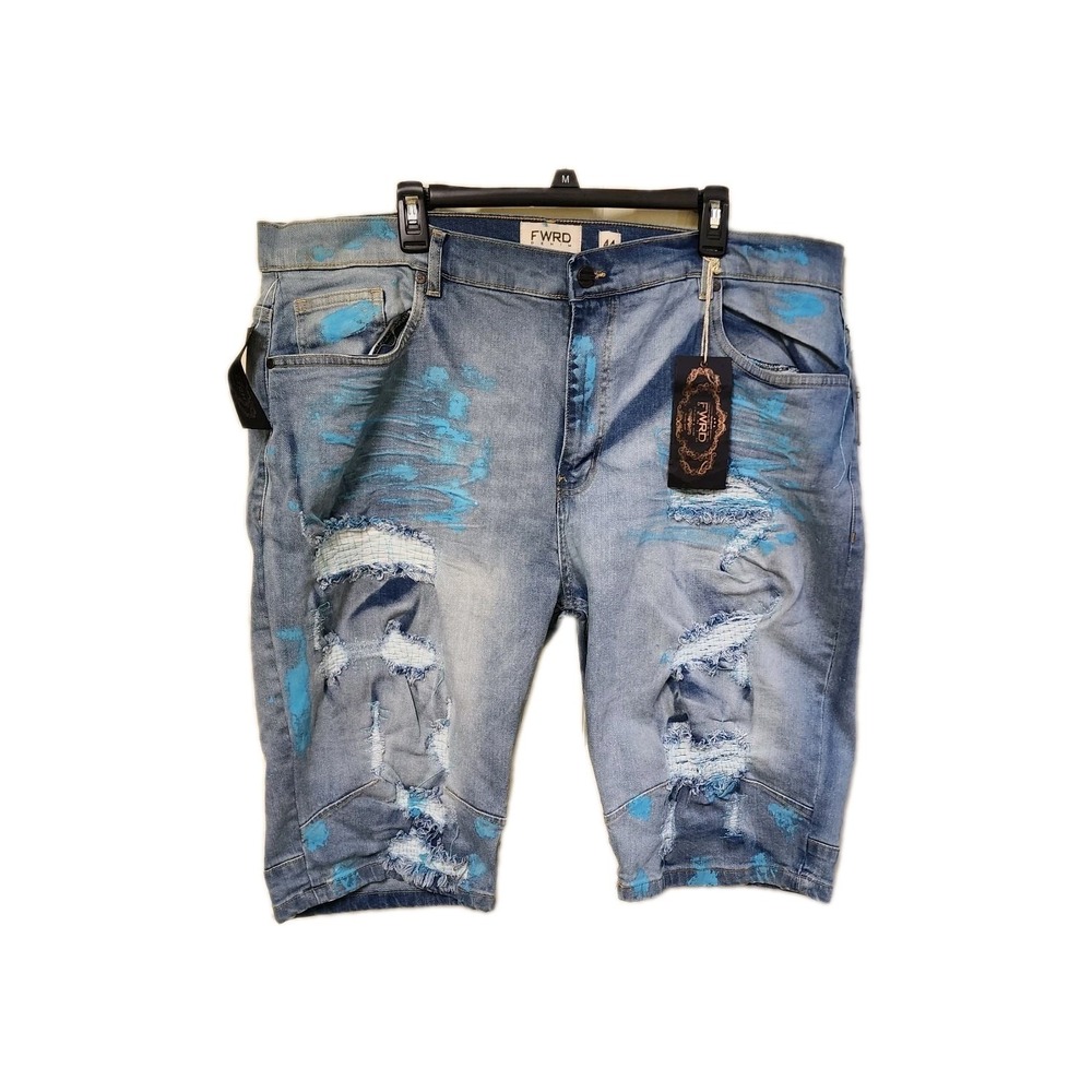 Men FWRD DENIM & CO. Worn Shreds Denim Short Size 44 New